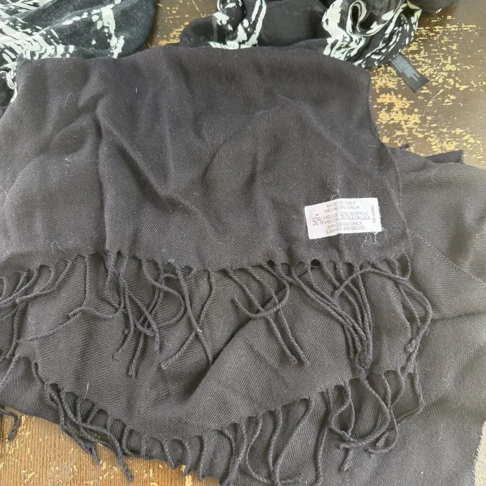 4 Scarves Vintage Scarf Lot Italy 27x90 Beau Brummell Holiday Time Chiffon 68x64